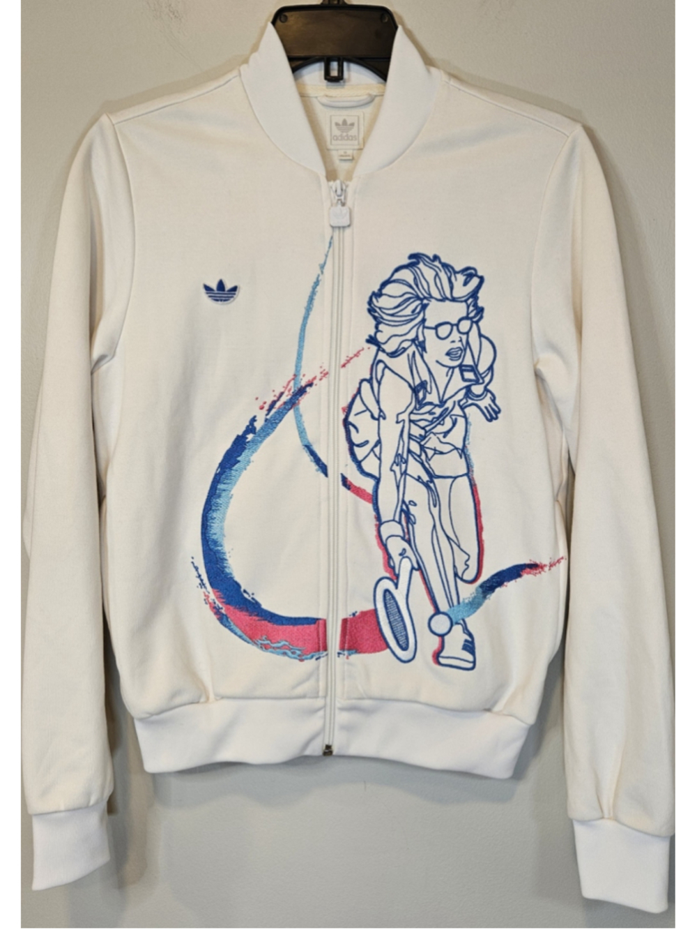 Vintage 2005 Adidas Originals Tennis Track Jacket Embroidered Womens 38